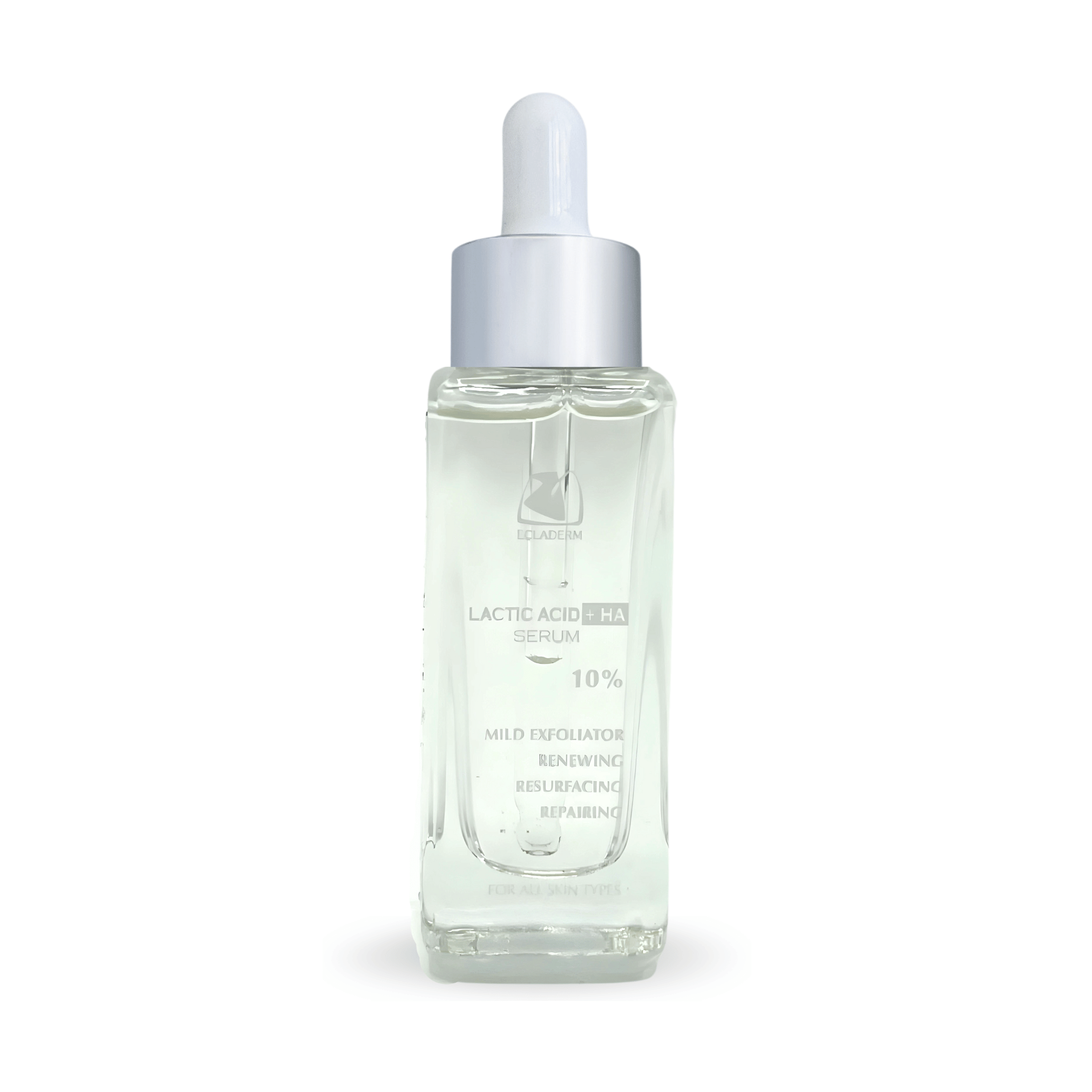 10% Lactic Acid + Hyaluronic Acid Serum from Ecladerm exfoliates and hydrates the skin