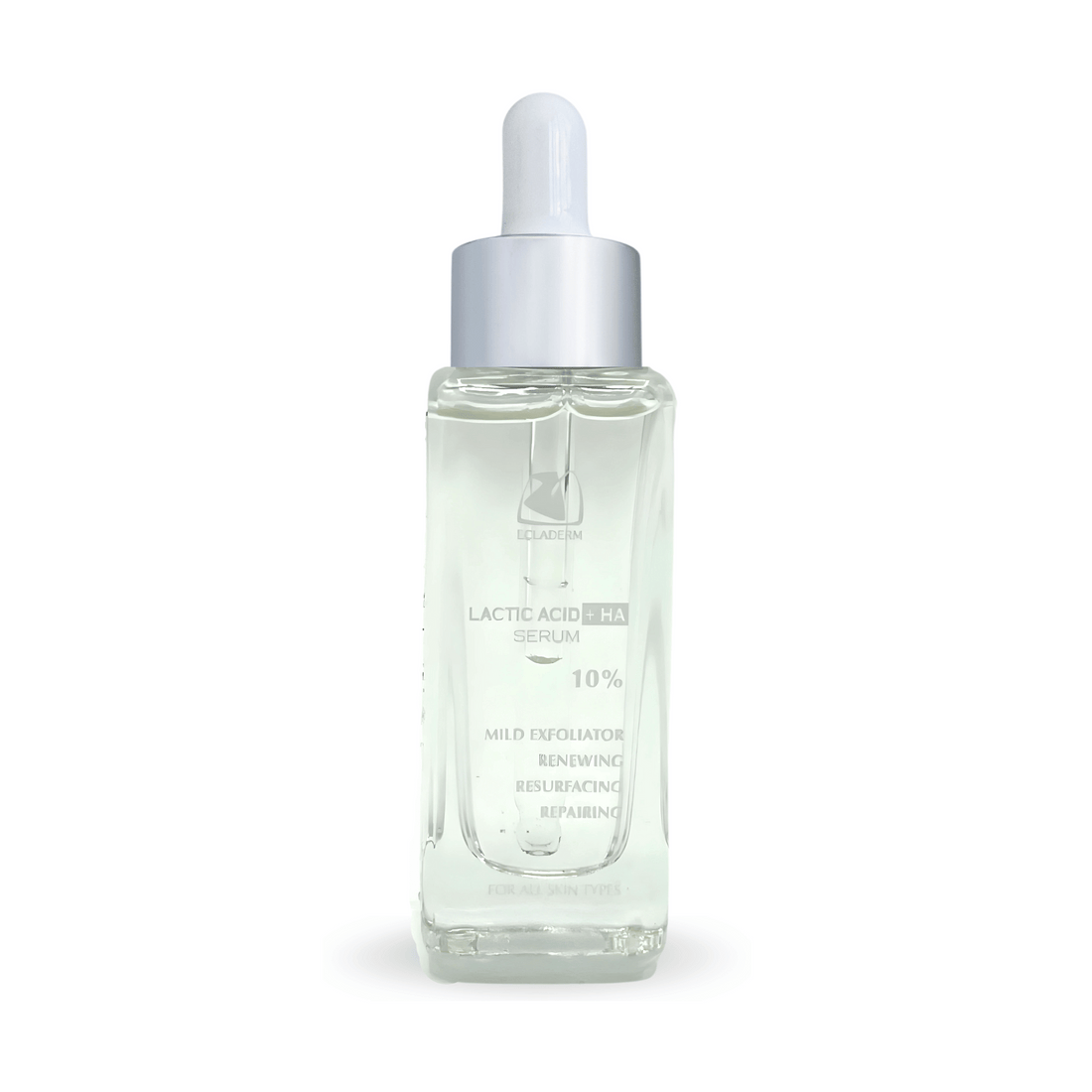 10% Lactic Acid + Hyaluronic Acid Serum from Ecladerm exfoliates and hydrates the skin